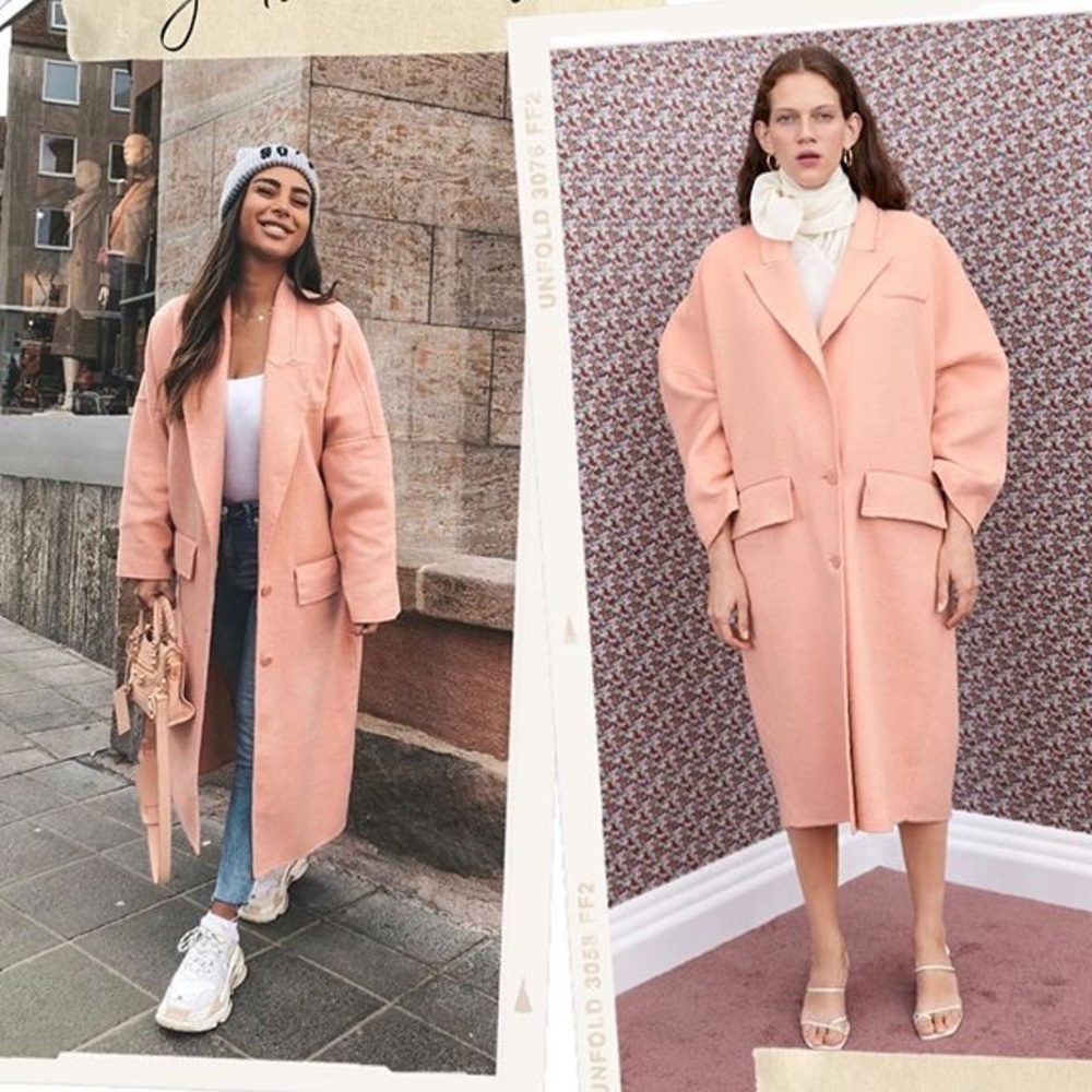 Zara oversized wool blend coat